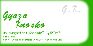 gyozo knosko business card